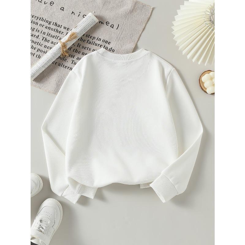 Star Shaped Decorative Ornament Unisex Crew Neck Fashion Sweatshirt, Autumn and Winter Western Style Top, Children's Long Sleeved T-shirt
