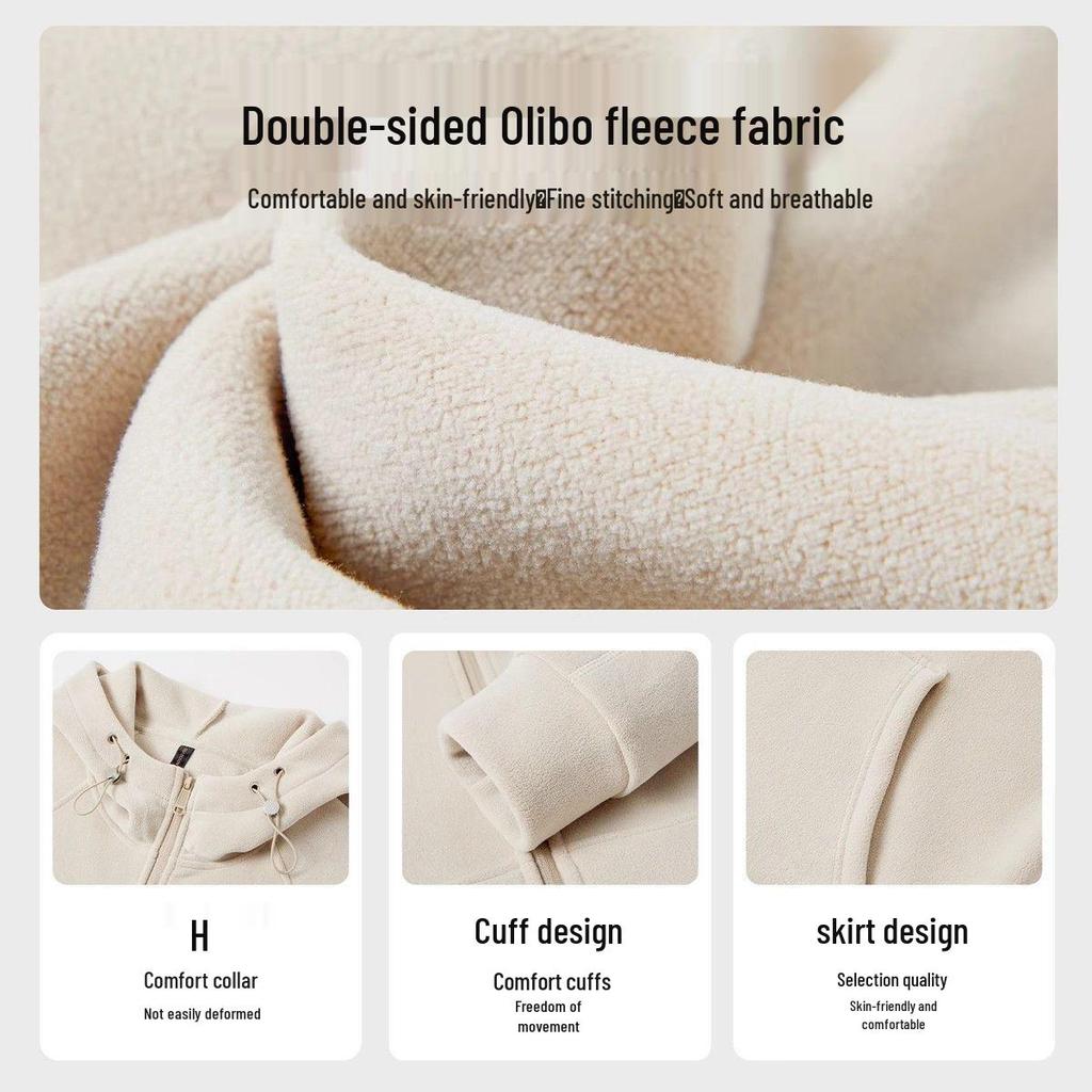 Customizable Logo Heavyweight Fleece Hooded Sweatshirt - Thickened Double-Sided Autumn/Winter Cardigan