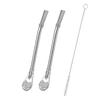 2pcs Yerba Mate Bombilla Stainless Steel Straw Loose Leaf Tea Infuser Dringking Spoons Filter Stirring Straws W Cleaning Brush 5