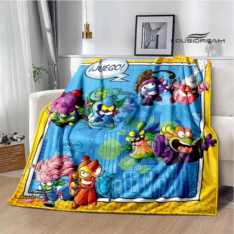 3D Cute Cartoon Super Zings Blankets Picnic Blanket Warm Flannel Blankets Soft and Comfortable Blanket Bed Linings Birthday Gift