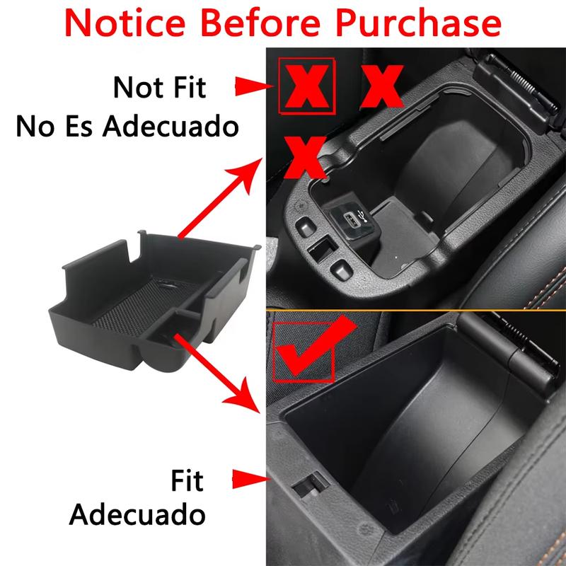 Centrol Armrest Box Storage Organizer Tray for Jeep Compass -2025 Storage Tidying Box Black Interior Car Accessories ABS