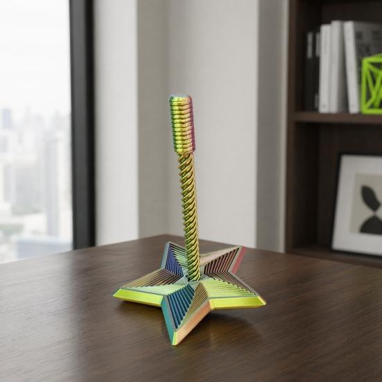 Fidget Spiral Toy, 5 Pointed Star Radish Tower Stress Reliever, Magic Rotating Sensory Toy with Color Changing Gradient, Desk Toy for Adults