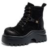 Martin Boots Inner Height Increase Women's Shoes Autumn and Winter New Leather Boots 10CM Shoes Platform Casual Shoes Short Boots Tide A5056