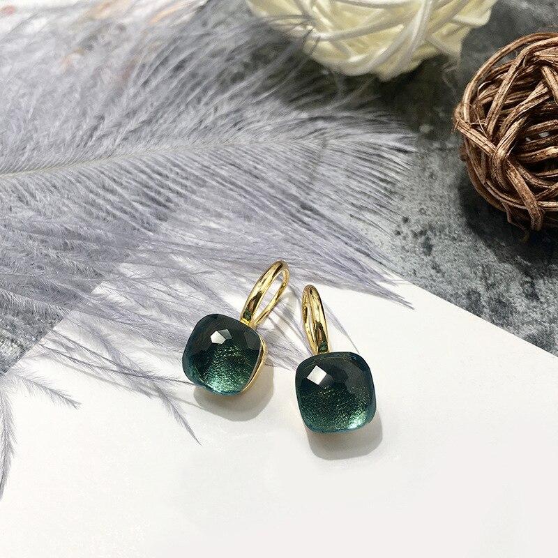 New Fashion Hook Style Natural Gemstone Crystal Stone Drop Earring For Women Wedding Engagment Party Jewelry