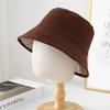 Autumn Winter Bucket Hat Women Double Sided Plaid Fisherman Cap Flat Top Foldable Sunshade Korean Style Casual Vintage