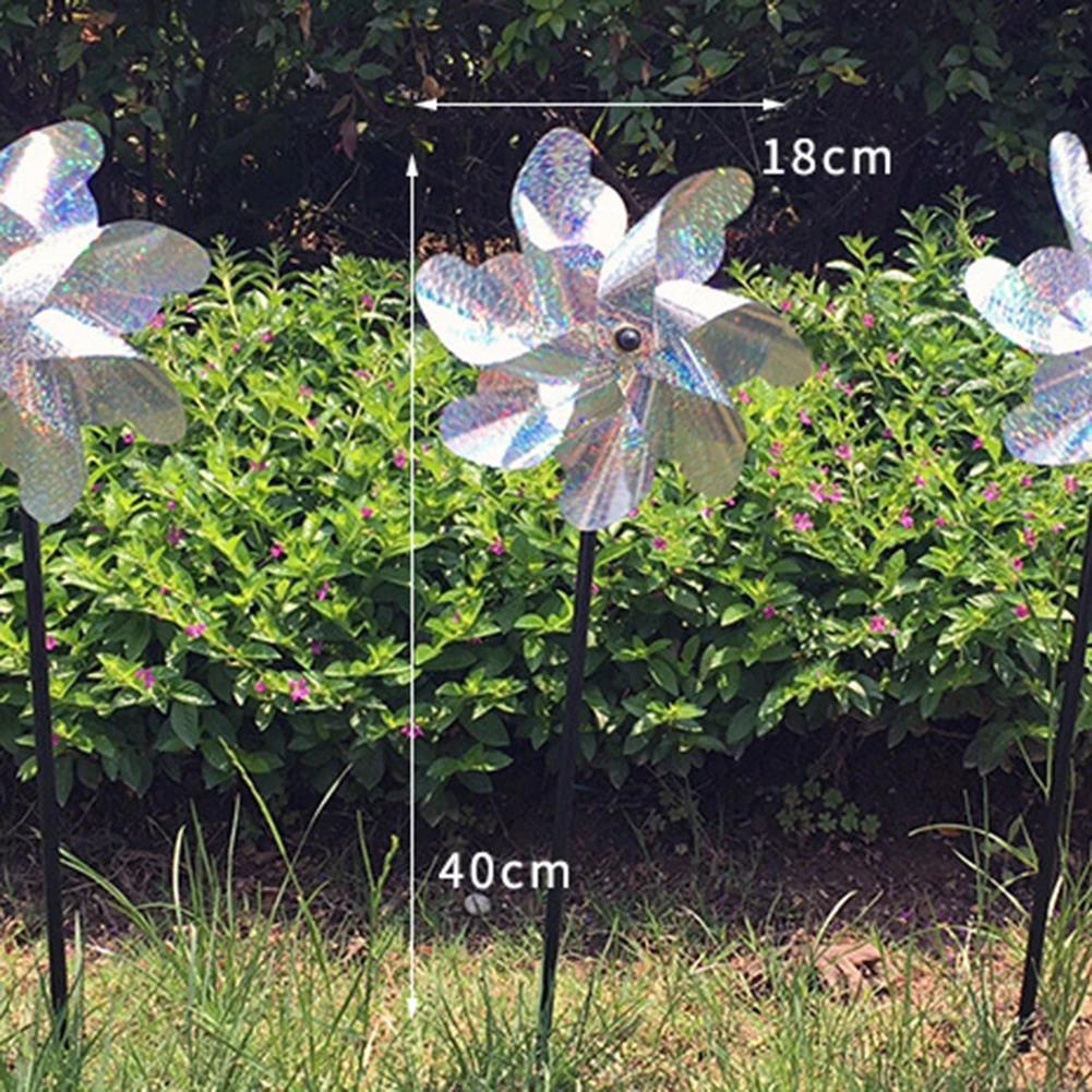 1-10Pcs Bird Repeller Windmill Reflective Sparkly Bird Deterrent Pinwheels Bird Scarer Animal Repeller Outdoor Garden Decoration