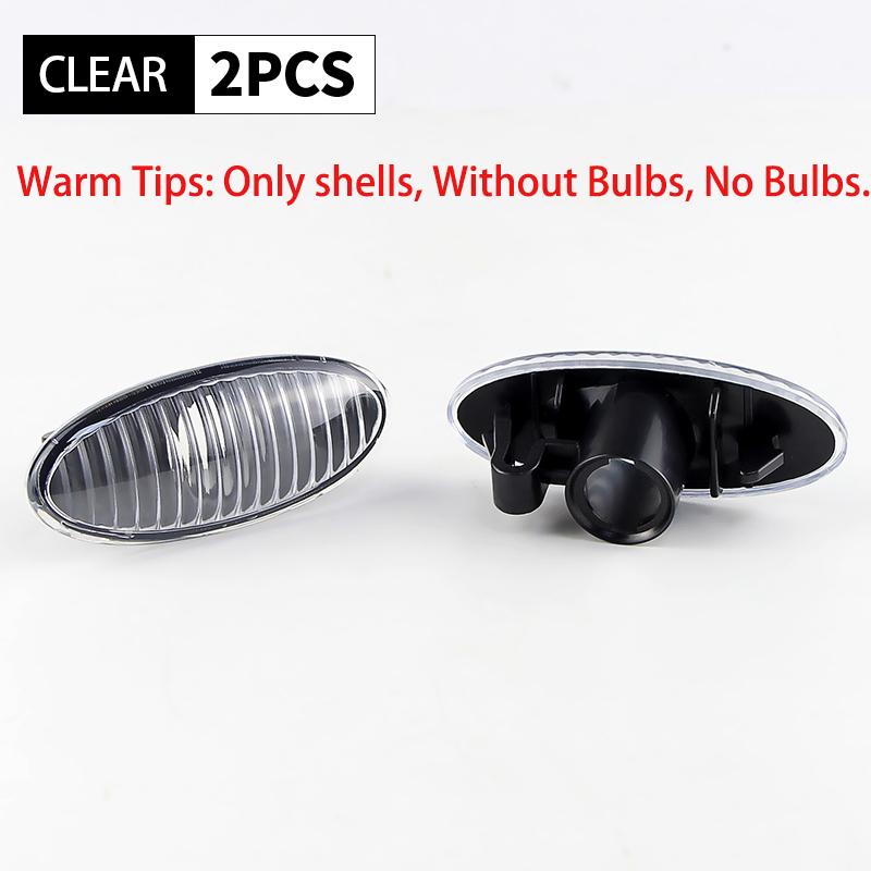 2PCS No Bulbs Car Fender Side Marker Light Casing, Only Covers for Nissan Qashqai X-trail Leaf Cube Navara D22 Terrano Peugeot