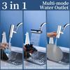 Three Mode Kitchen Faucet Multi-function Sink Artifact Waterfall Water Outlet 360° Rotation Splash-proof Faucet Bubbler Booster