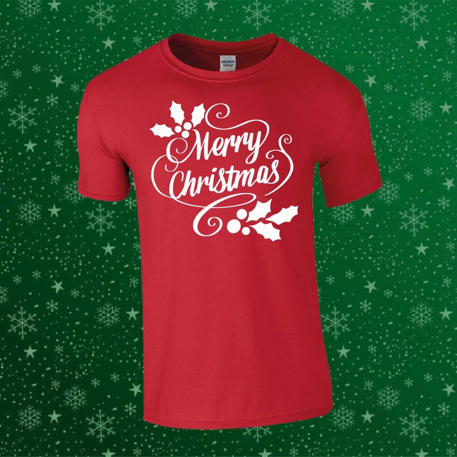 Merry Christmas Cute Christmas Xmas Gift Unisex Kids/Adults Top T-shirt XL