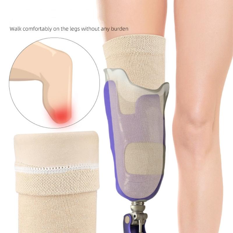 Thick Gel Padding Cushioning Sock For Lower Limb Prosthesis Comfortable Amputee Wear Shock Reduction Breathable Cotton