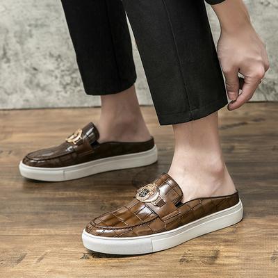 Nowe Męskie Półkapcie Mokasyny Casualowy Urok Korona Skóra Lakierowana Klapki Mokasyny Oddychające Miękkie Wsuwane Buty do Jazdy