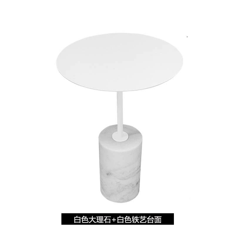 Marble Side Table Nordic Modern Minimalist Metal Coffee Table Designer Round Small Corner Table for Showflat/Balcony/Living Room
