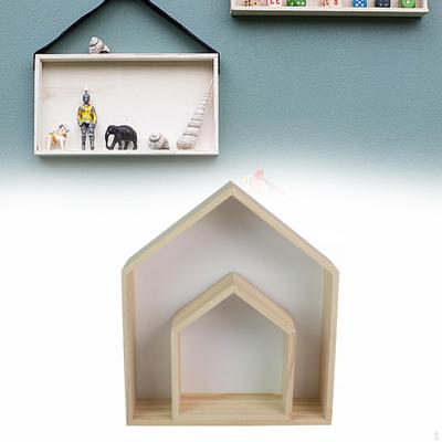 2er-Pack Wandregale, Holz-Organizer im Hausdesign für den Wohnraum