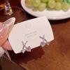 LATS Korean Sweet and Delicate Zircon Cherry Heart Stud Earrings for Women 925 Silver Post Small Cross Earring Fashion Jewelry