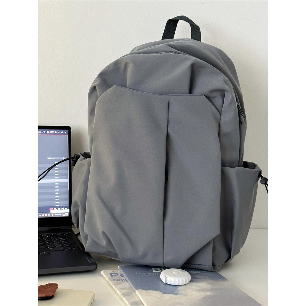 

Школьный рюкзак мужской для студента колледжа простой рюкзак большой вместимости женский для ученика средней школы старшеклассника дорожный рюкзак серый