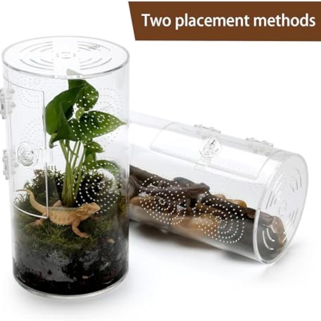 Jumping Spider EnclosureCylindrical Pet BoxReptile Feeding Box with Front DoorCross-border Specialized Pet Feeding Boxes