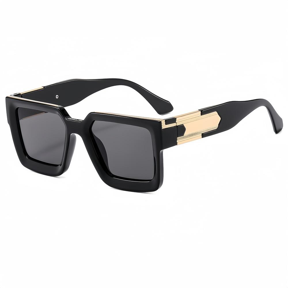 

Retro Luxury Large Concave Frame Leopard Gradient Square Women Sunglasses UV400 Trend Punk Design as picture