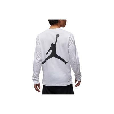 American Retro Letter Brand Logo Print Round Neck Long Sleeve T-Shirt Men Tops White DV8447-100