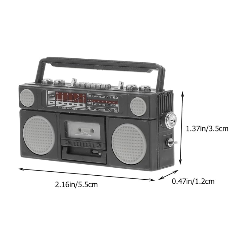 Sosoport Set of 2 Miniature Retro Radio Models, Plastic Figurines, Mini House Decorations, 5.50 X 2.80 X 1.50 Cm, Kids Toys