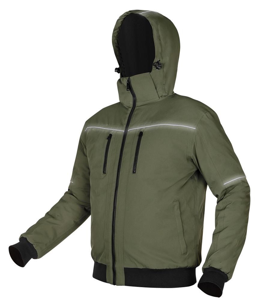 OUTDOOR insulated hooded jacket, green, size L