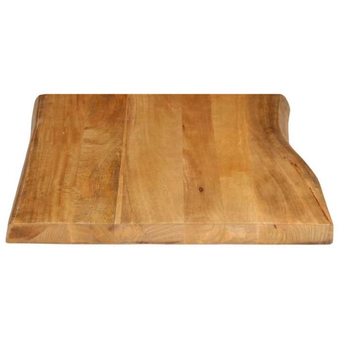 VidaXL Dessus de table 90x60x2,5 cm bord vivant bois massif manguier 370765