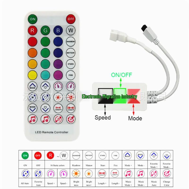 SP611E Bluetooth LED Controller with Dream Color & 38-Key IR Remote