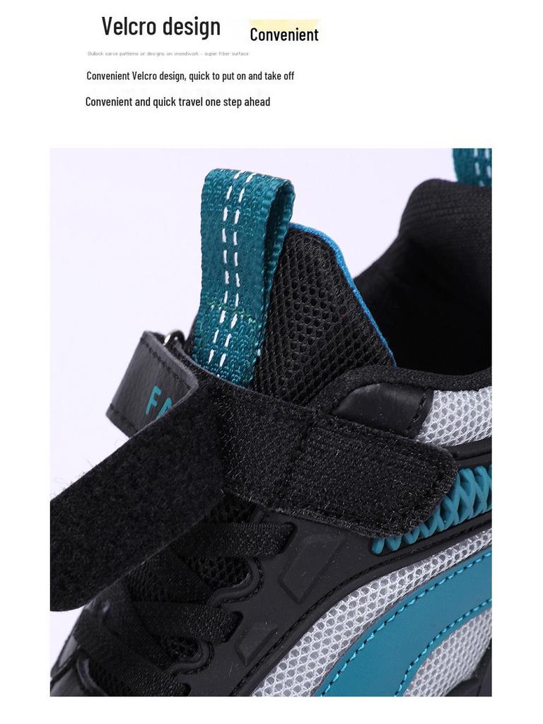 Autumn Non-Slip Breathable Mesh Boys' Sports Shoes with Soft Soles for Big Kids