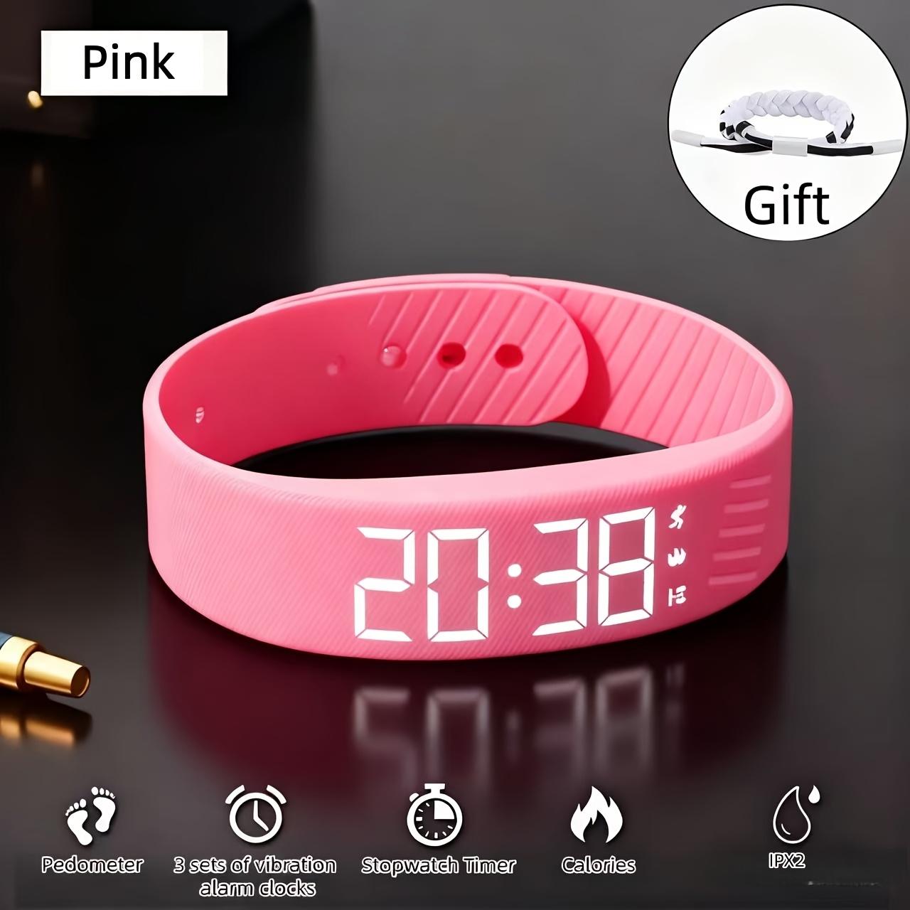 

Multi-Functional Kids Digital Watch with Pedometer Alarm Luminous Display Silicone Strap and Bracelet Set White