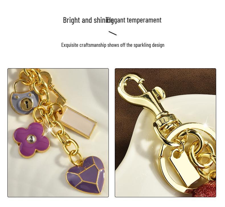 Europäisch-amerikanischer Herz-Schlüsselanhänger, Herzanhänger, Liebes-Taschenanhänger & Auto-Accessoire für Damen