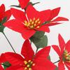 Artificial Christmas Flowers 7 Heads Faux Poinsettias Bouquet for Christmas Table Vase Fillers Planters Porch Outdoor Indoor Decor