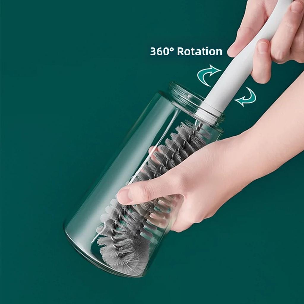 Long Black Bottle Cleaning Brush for Kitchen and Dining Room Perfect for Baby Bottles, Sports Bottles, Glassware, Cups, Glasses
