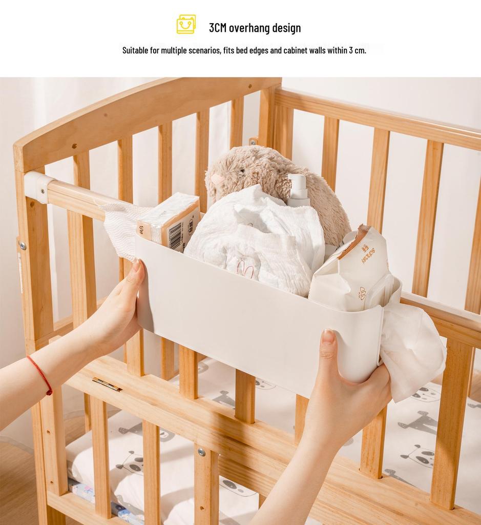 Bedside Hanging Shelf: Punch-Free Dorm Bunk, Student Organizer, Baby Diaper & Wipes Storage