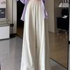 Women's Spring/Summer 2026 Sweet Ruffle Lace Wide-Leg Pants - Elastic Waist, Slimming, Soft, and Smooth Casual Wear