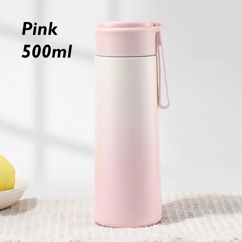 500ml 304 Stainless Steel Vacuum Portable Tumbler  Thermos Insulated Thermal Insulation Colorful Water Cup Outdoor Water Bottle