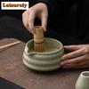 Japanese Style Striped Thread Striped Tea Set Complete Set Elegant Matcha Whip Japanese Matcha Set Kit Home Tea-making Tools