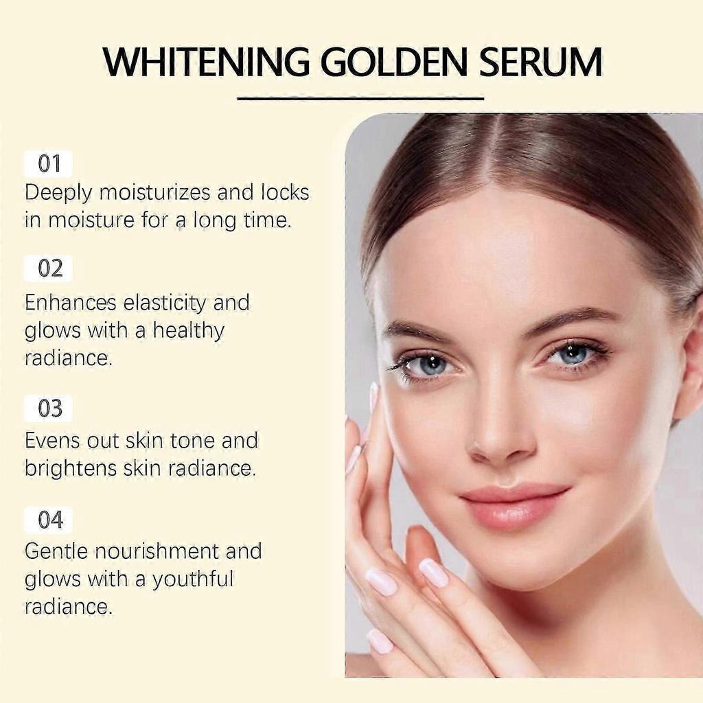 Whitening Golden Serum, Hyaluronic Acid Serum for Face, Brightening Facial Serum, Anti-Aging Anti-Wrinkle Brightening Facial Serum