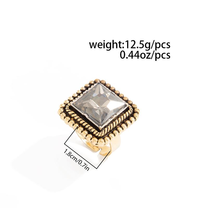 Luxury Style Geometric Acrylic Crystal Elastic Bracelet Women Ring