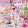 10/30/50pcs Cute Pink Inspirational Cartoon Stickers Aesthetic Decals Cartoon DIY Stationery Scrapbook Phone Kawaii Sticker Pack