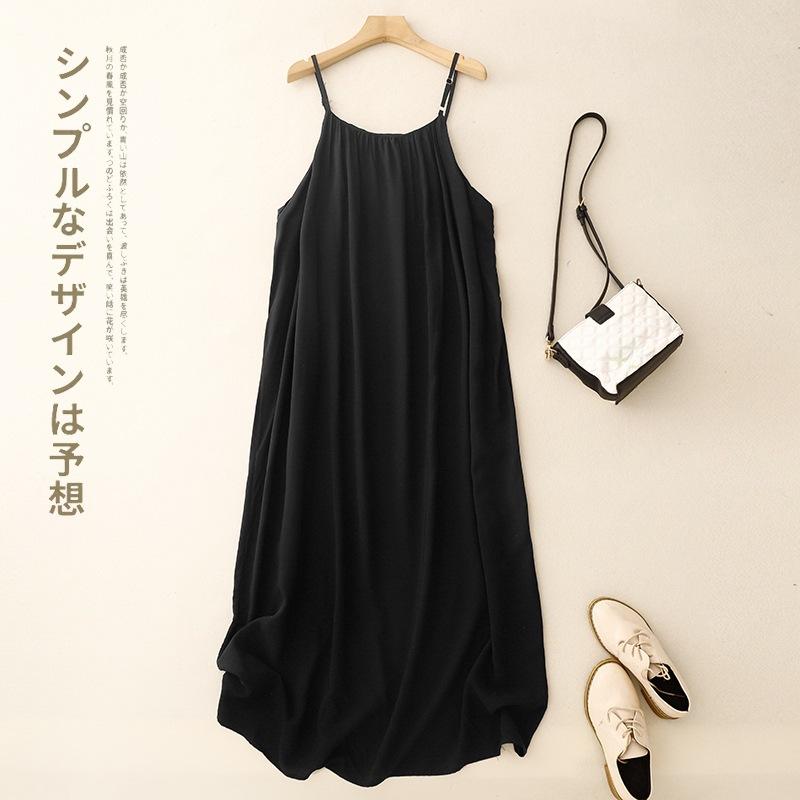 White drape lengthened suspender skirt dress 2025 summer new travel photography pleated temperament long skirt vest skirt