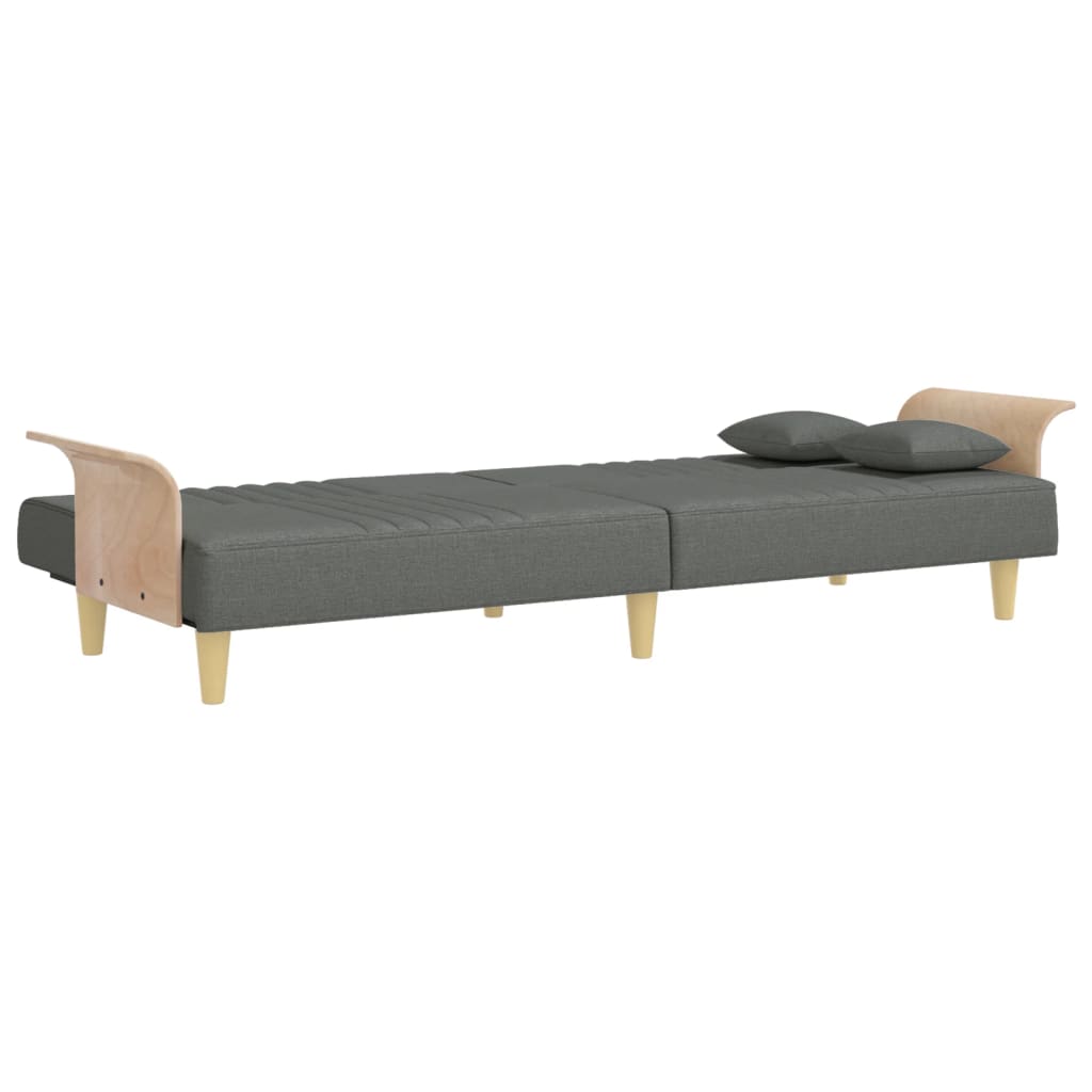 Dark Gray Fabric Sleeper Sofa with Armrests
