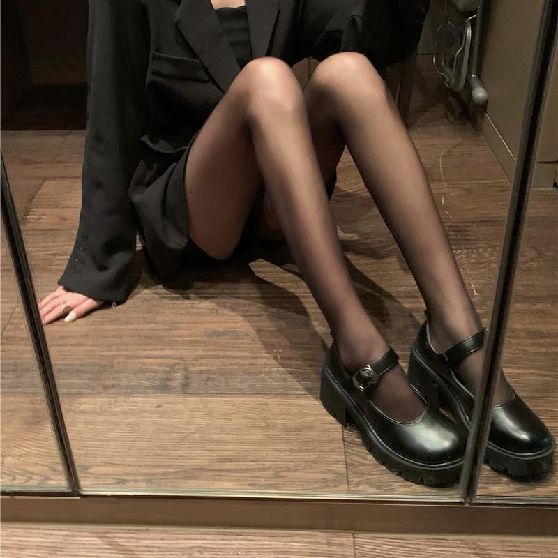 Damen Übergröße Ultra-Dünner Schwarzer Seiden Unsichtbarer Bodystrumpf: Hängerfreier Frühling/Herbst-Stil