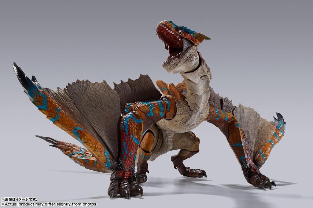 TAMASHII NATIONS MonsterArts Monster Hunter Rise ungefähr PVC ABS bemalte Actionfigur S.H. Tigrex, 300mm, &