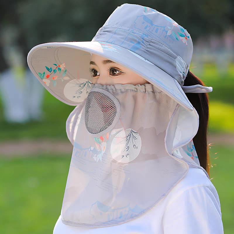 Sun Protection Wide Brim Hat For Women With Breathable Polyester Fabric And Floral Design For Summer Sunshade