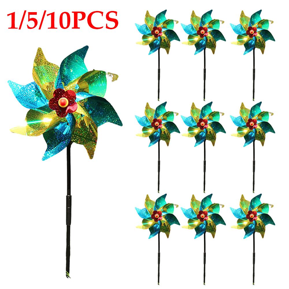 

1-10PCS Fruit Garden Reflective Windmills Children Kids Toys Bird-Scaring Wind Spinner Easy Installation for Outdoor Garden Lawn 1pc