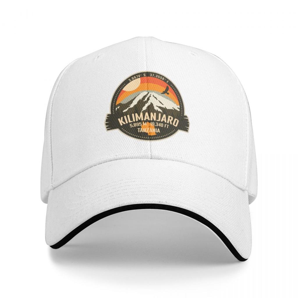 Mt Kilimanjaro Tanzania, Africa - Summit Mountain Trekking Retro Badge Baseball Cap Gentleman Hat Big Size Hat Women's Men's