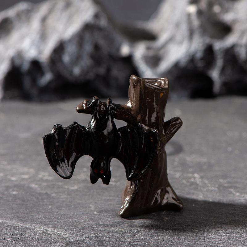 Halloween Ornament Mikro Landschaft Dekoration Zubehör Zauberer Geist Kürbis Kaninchen Fledermaus Baum Magie Haus Harz Ornamente