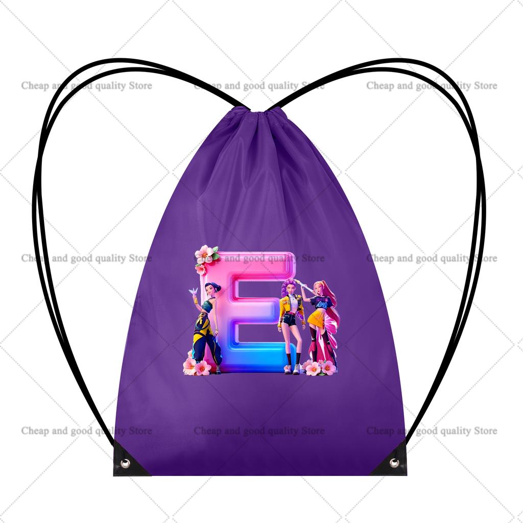 KPop Demon Hunters Bundle Pocket Drawstring Backpack Youth Fashion Large Capacity Sport Bag Cartoon Gift Bags Cycling Knapsack Kid Friendly
