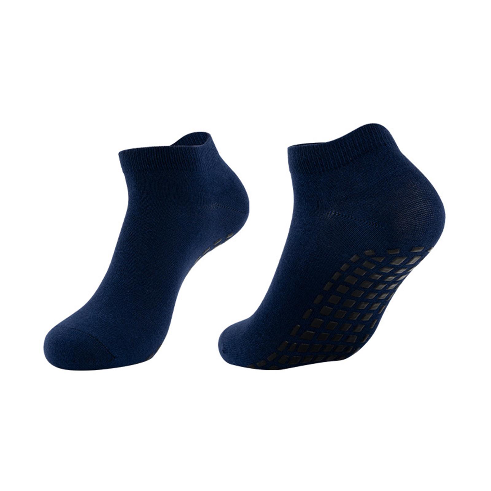 

Non Slip Floor Socks for Adults Unisex Grip Socks with Silicone Dots for Yoga Pilates and Home Use Comfortable Breathable Material One Size синий