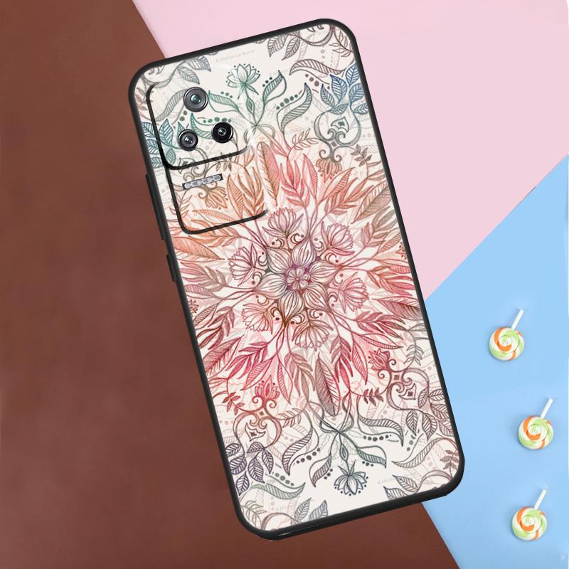 Flowers Mandala Floral Case For Xiaomi POCO M6 Pro X3 X5 X6 Pro F3 F5 M5s Mi 14 Pro 13 13T 11T 12T 12 Lite Cover