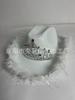 In-Stock Pink & Silver Fringed Rhinestone Crown Velour Western Cowboy Hat